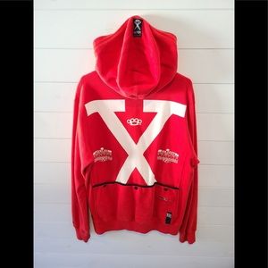 10.Deep zip up hoodie. Red. XL
